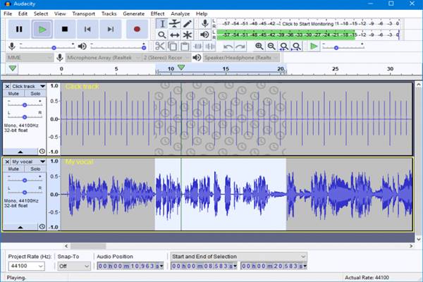 Audacity اسکرین شات