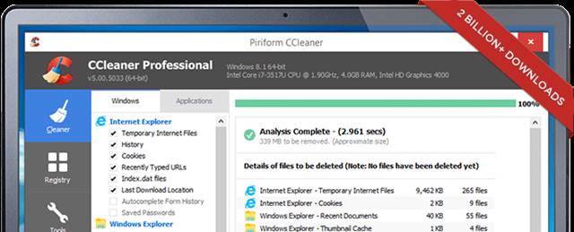 CCleaner ekran görüntüsü