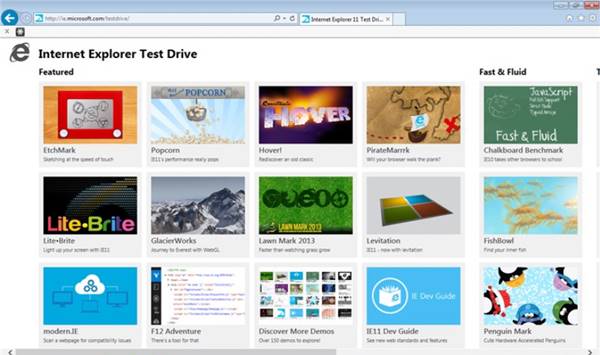 Internet Explorer 11 لقطة شاشة